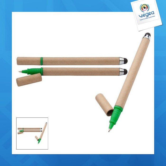 Stylet en carton recyclé et stylo à bille ecotouch