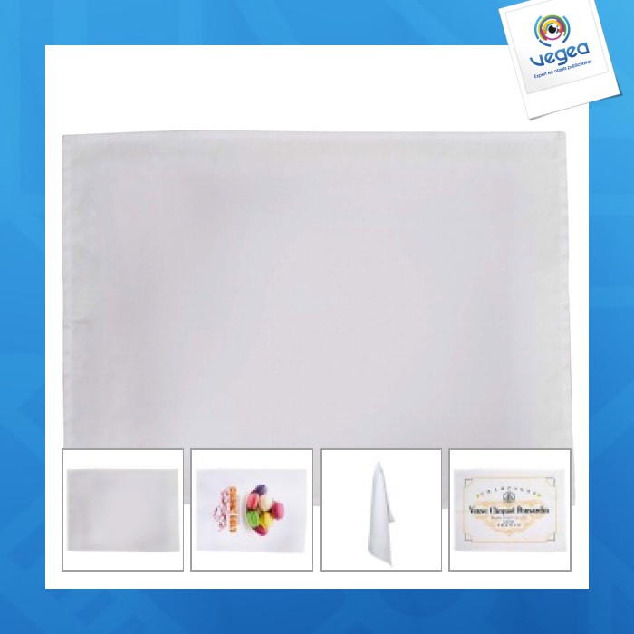 Torchon blanc personnalisable en coton