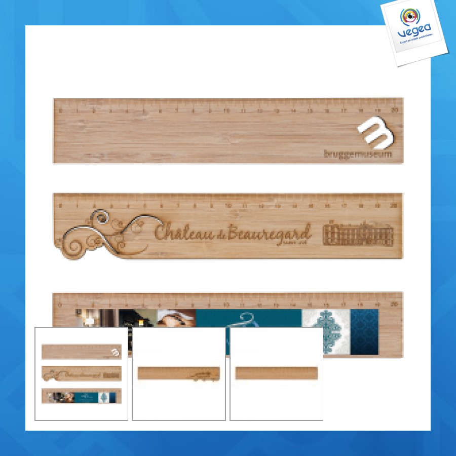 Règle avec logo bambou 20cm sur-mesure