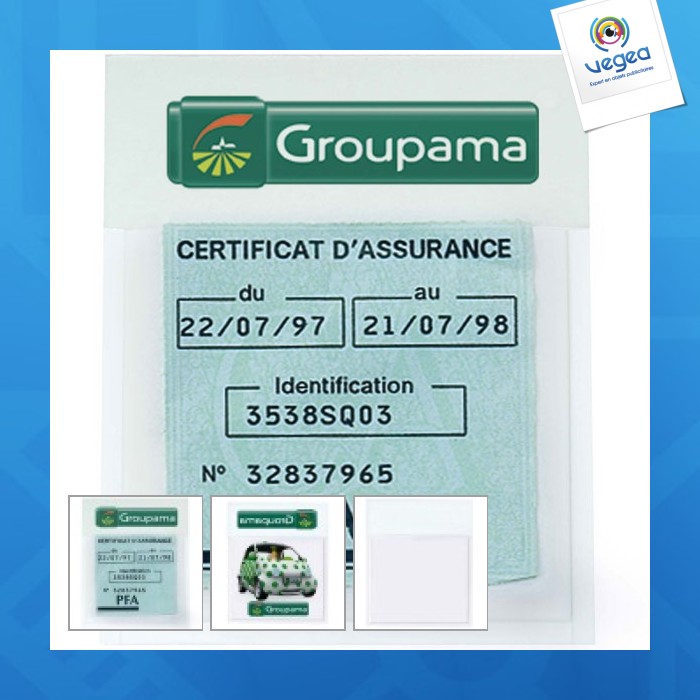 Porte-vignette assurance publicitaire adhésif