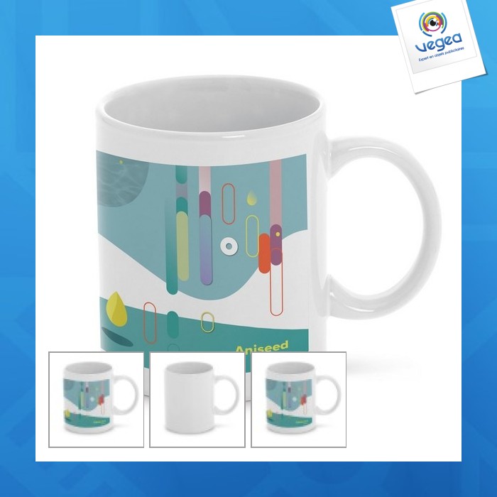 Mug personnalisable en céramique 350ml quadri