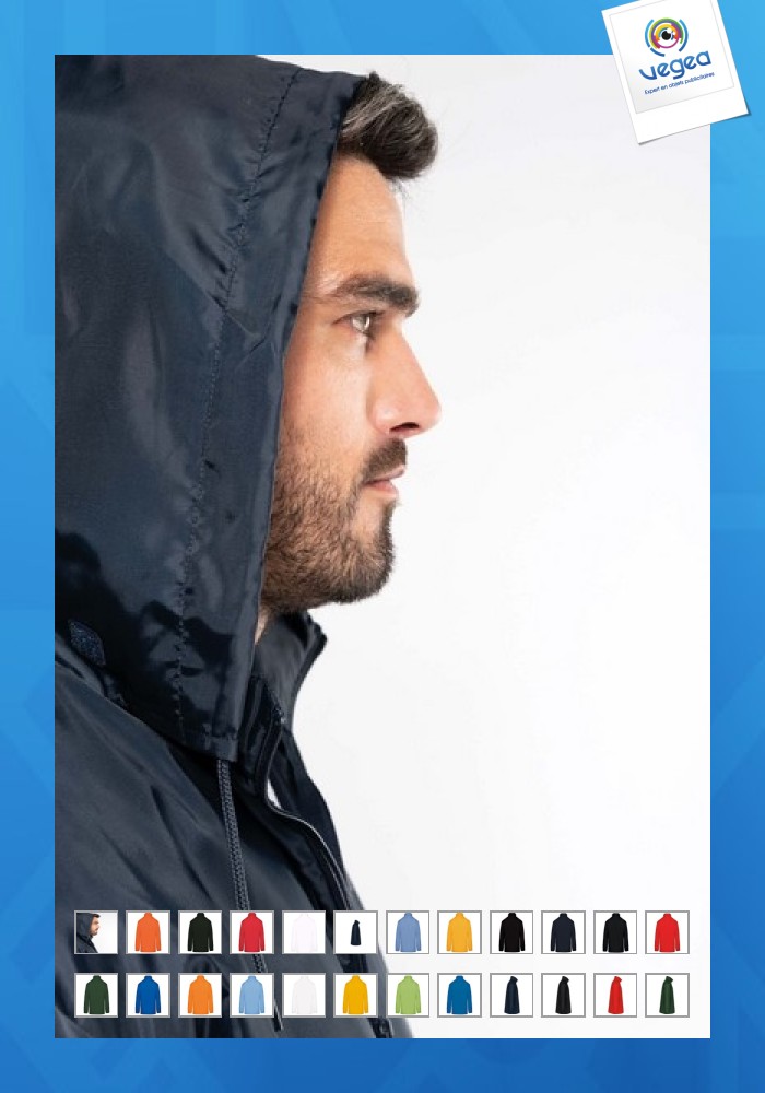 Coupe-vent promotionnel non doublé avec capuche