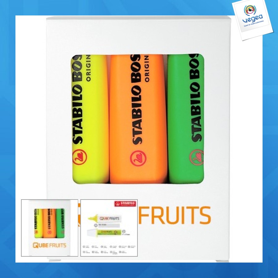 Surligneur avec logo set de 3 boss original
