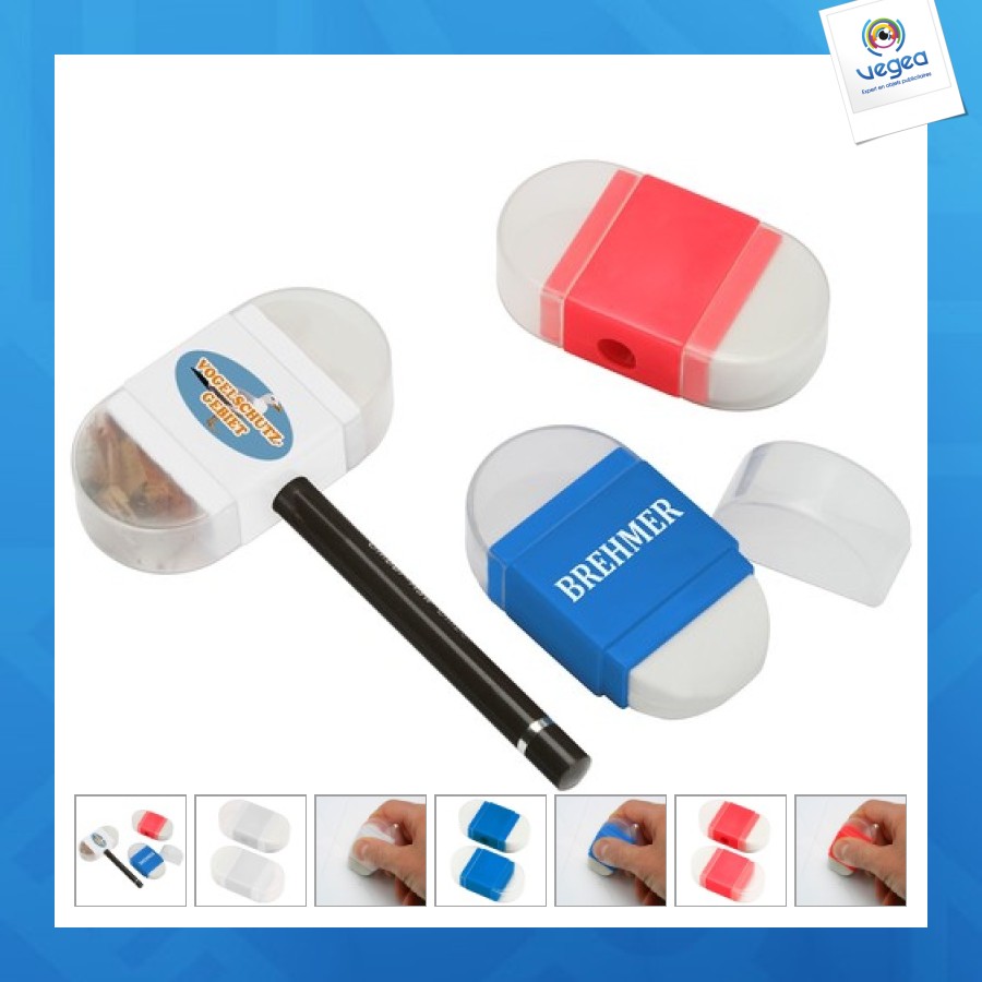 Taille-crayon personnalisable gomme
