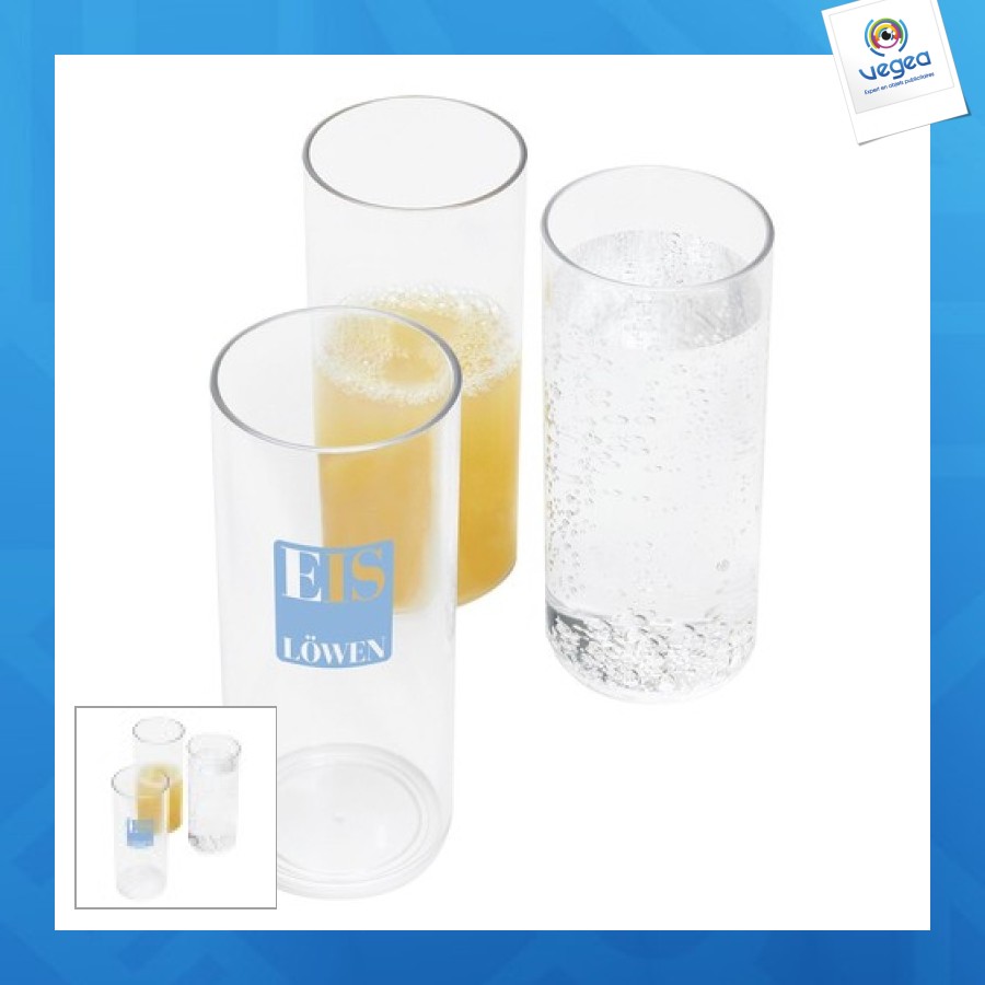 Verre publicitaire à cocktail en plastique 30cl