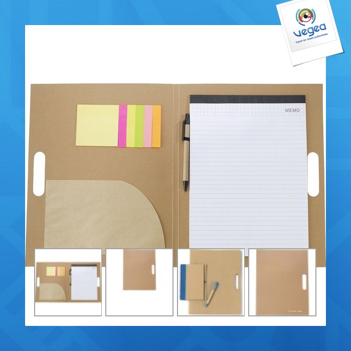 Conférencier personnalisable en carton livré avec bloc-notes