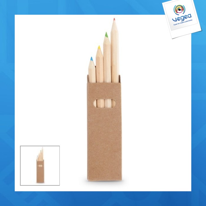 Boîte de 4 crayons de couleur avec logo
