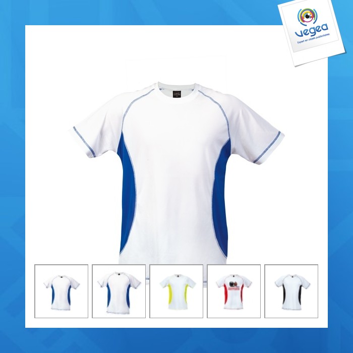 T-shirt technique personnalisable 100% polyester respirant 135g/m2 et coutures renforcées