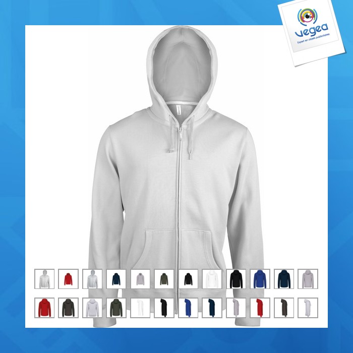 Sweat-shirt capuche zippé unisexe kariban