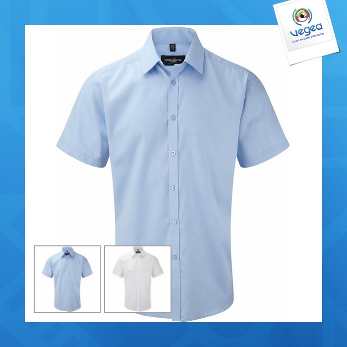Chemise homme manche courtes à chevrons russell collection