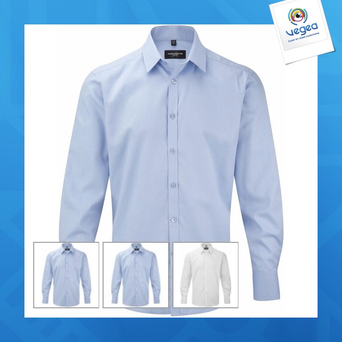 Chemise homme manche longues à chevrons russell collection