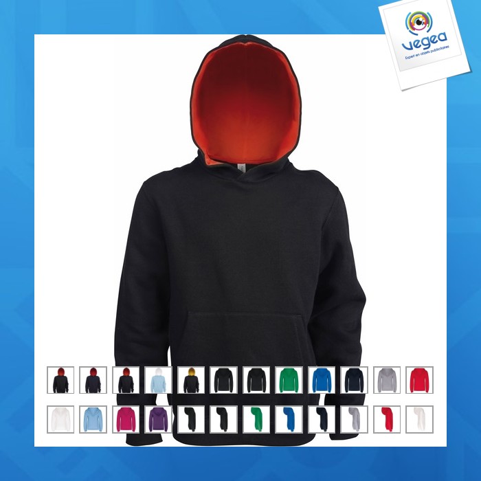 Sweat-shirt personnalisable capuche contrastée enfant kariban
