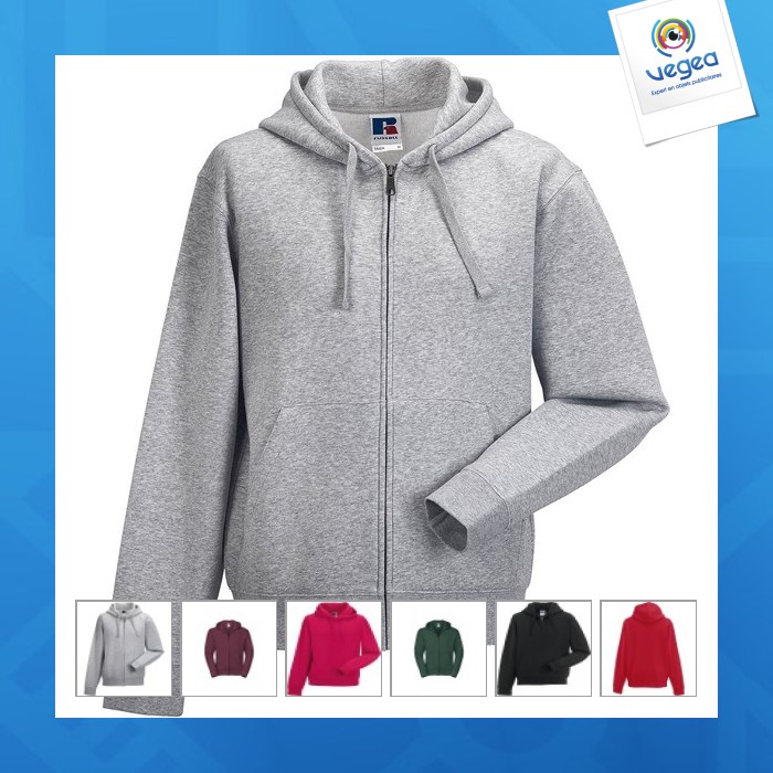 Sweat-shirt capuche zippé russell