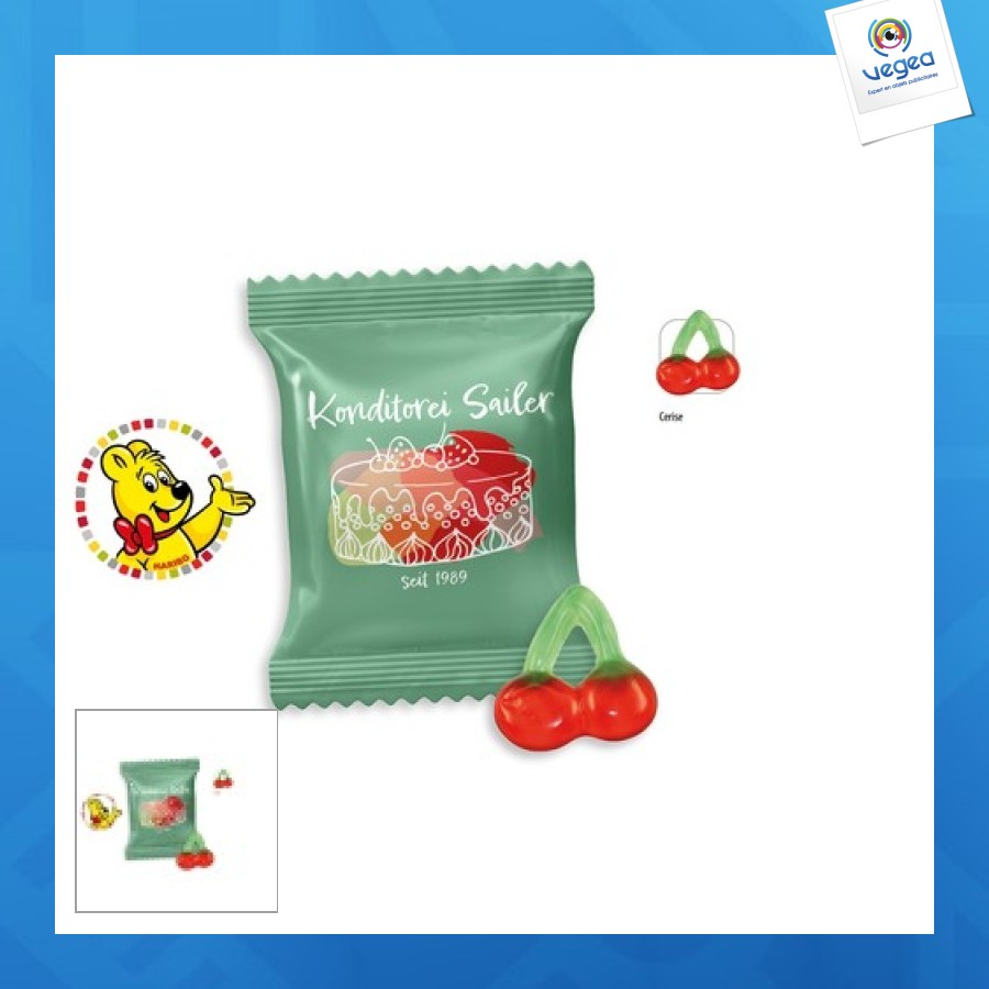 Haribo happy cherry personnalisable en sachet promo