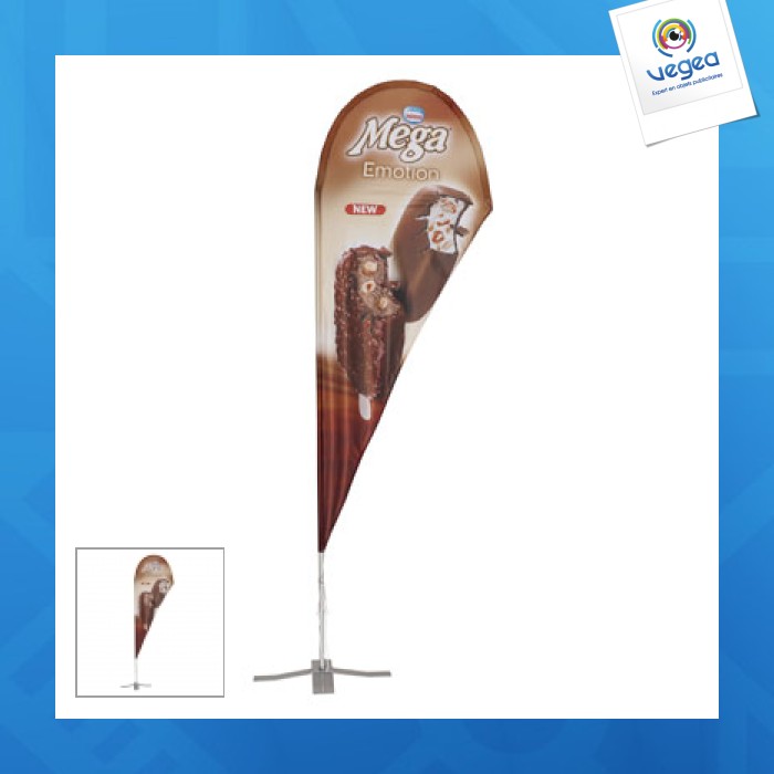 Beach flag publicitaire demi glass