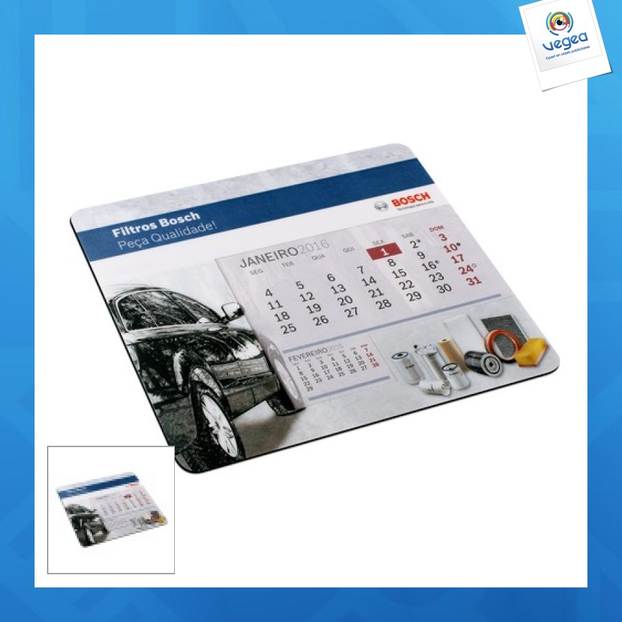 Tapis de souris promotionnel bloc notes calendrier 6 feuilles
