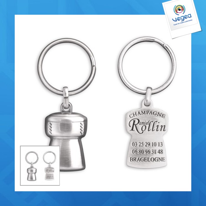 Porte-clés bouchon de champagne publicitaire 3d