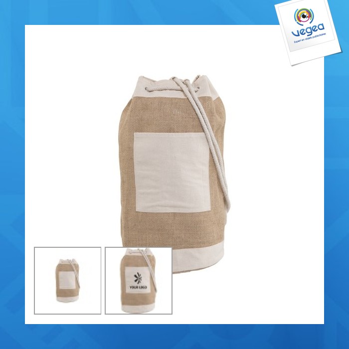 Sac marin personnalisable en toile de jute