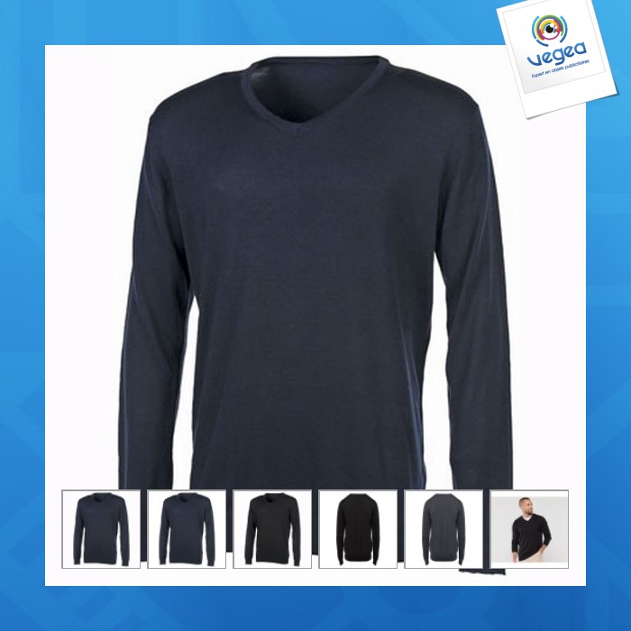 Pull personnalisable col v homme