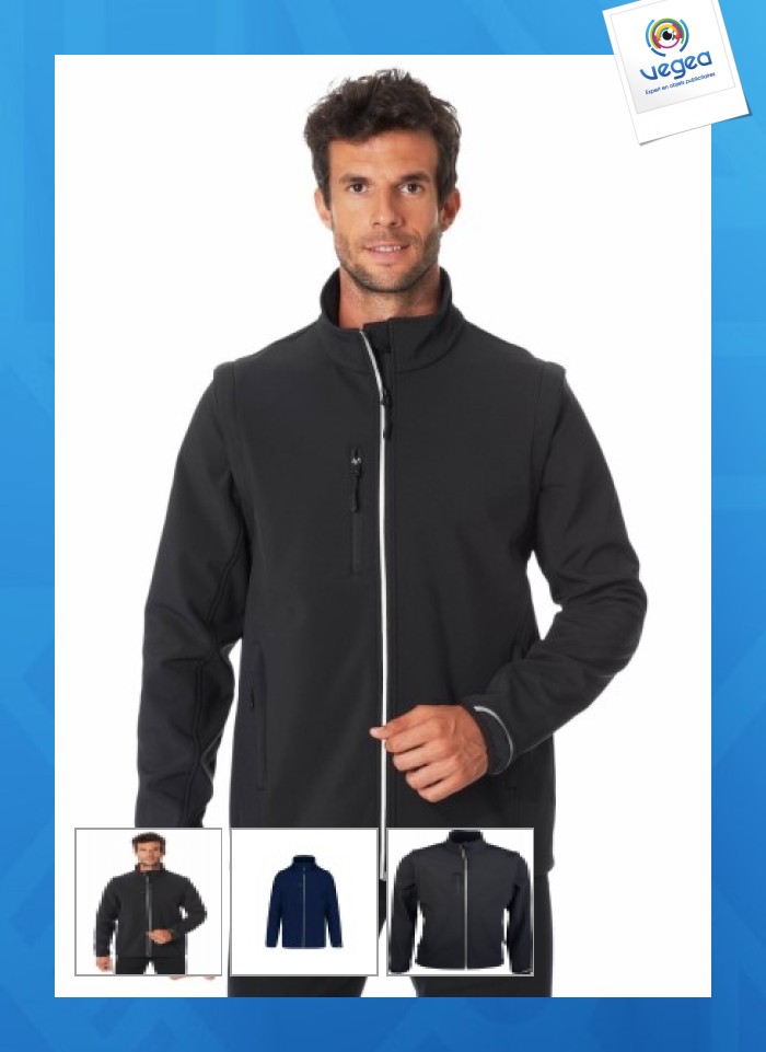 Veste softshell publicitaire manches amovibles proact