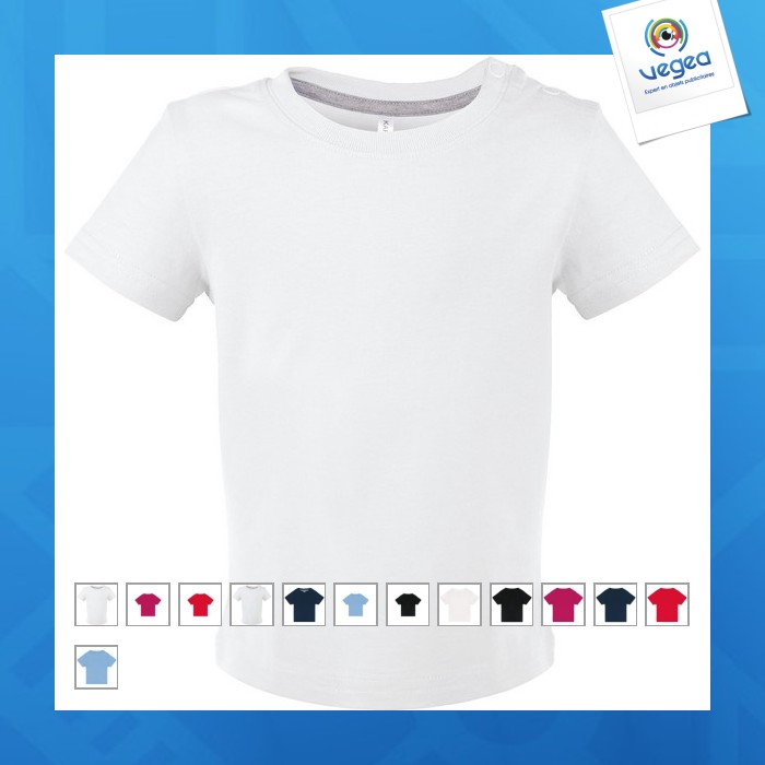 T-shirt publicitaire manches courtes bébé - blanc