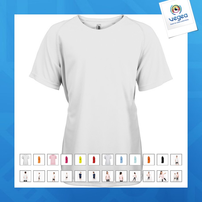 T-shirt sport manches courtes enfant - blanc