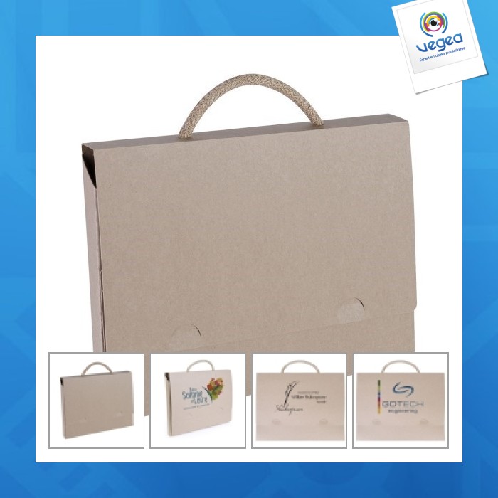 Valisette personnalisée en carton recyclée - logo 1 couleur
