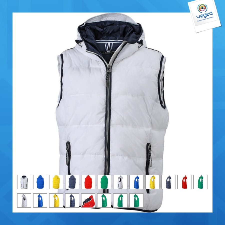 Bodywarmer avec logo matelassé avec capuche