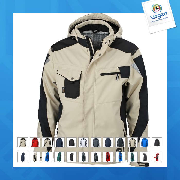 Veste hiver softshell workwear - james nicholson