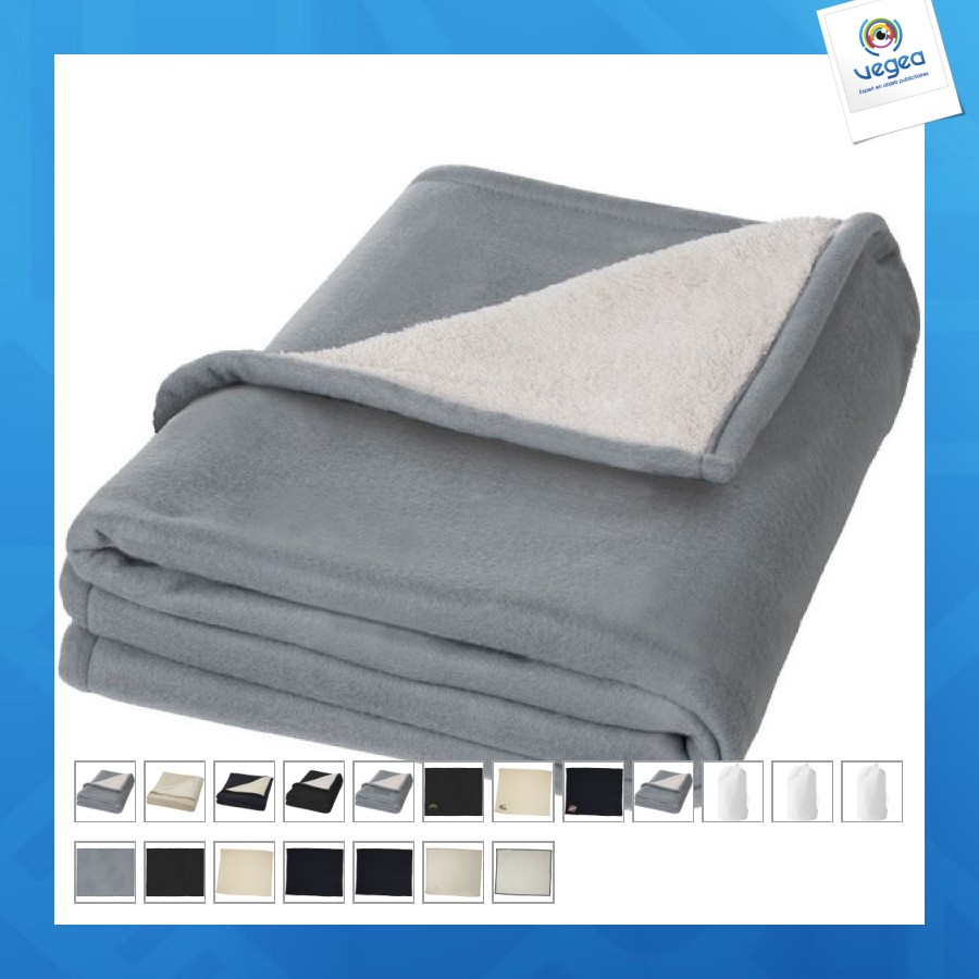 Plaid publicitaire springwood en polaire sherpa douce