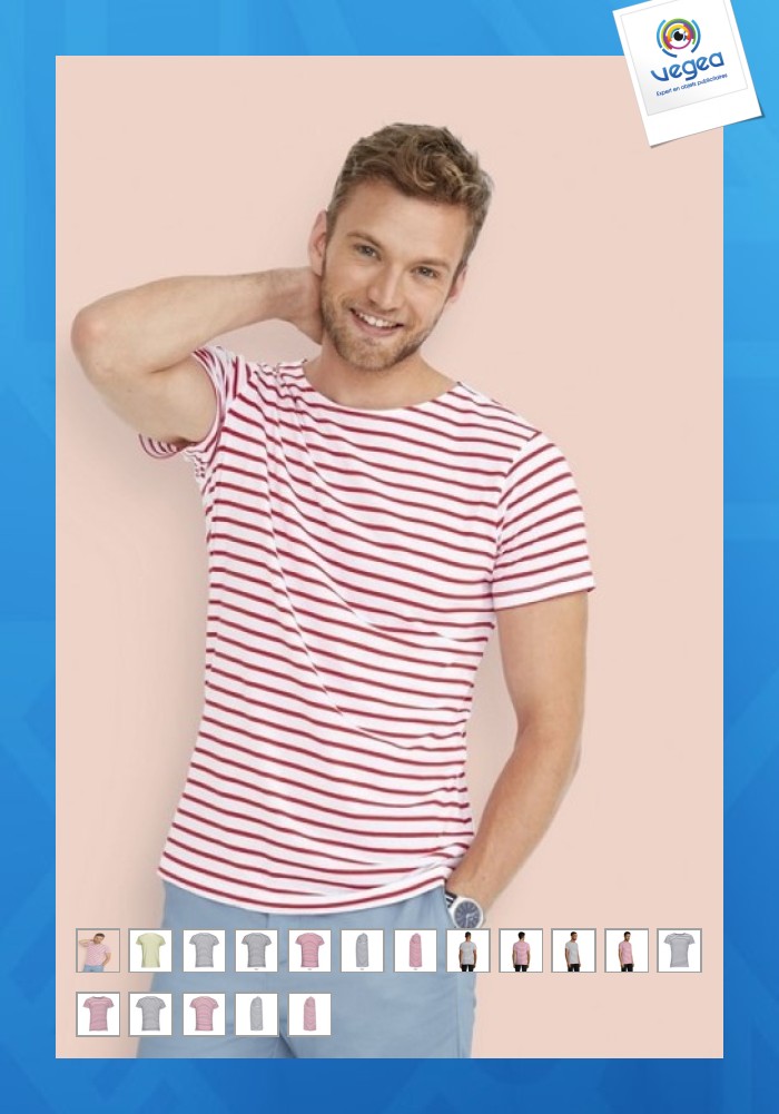 T-shirt marinière promotionnelle manches courtes
