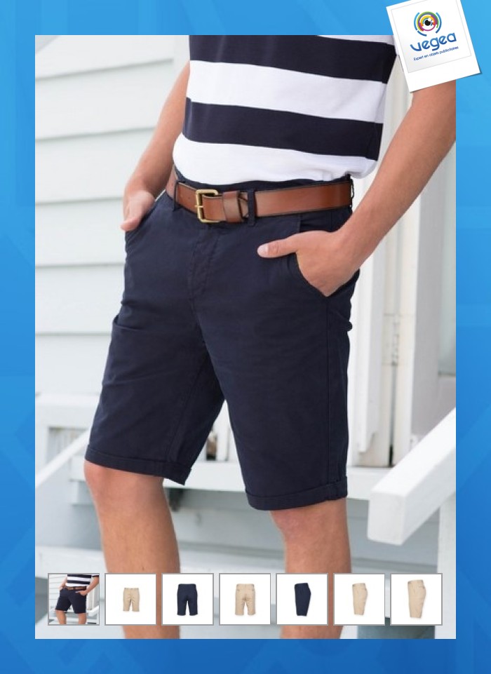 Short personnalisé chino stretch homme
