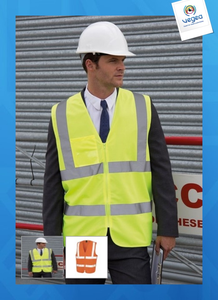 Gilet de sécurité publicitaire zippé