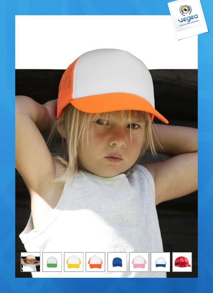 Casquette personnalisée "trucker" enfant - 5 panneaux