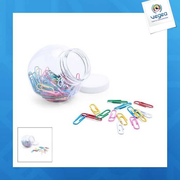 Pot avec trombones personnalisés multicolores