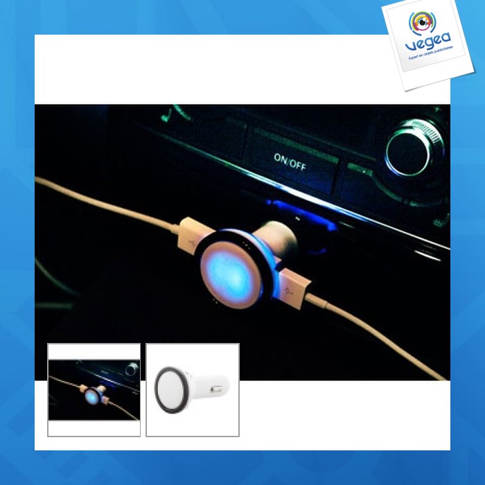 Chargeur usb avec logo pour voiture