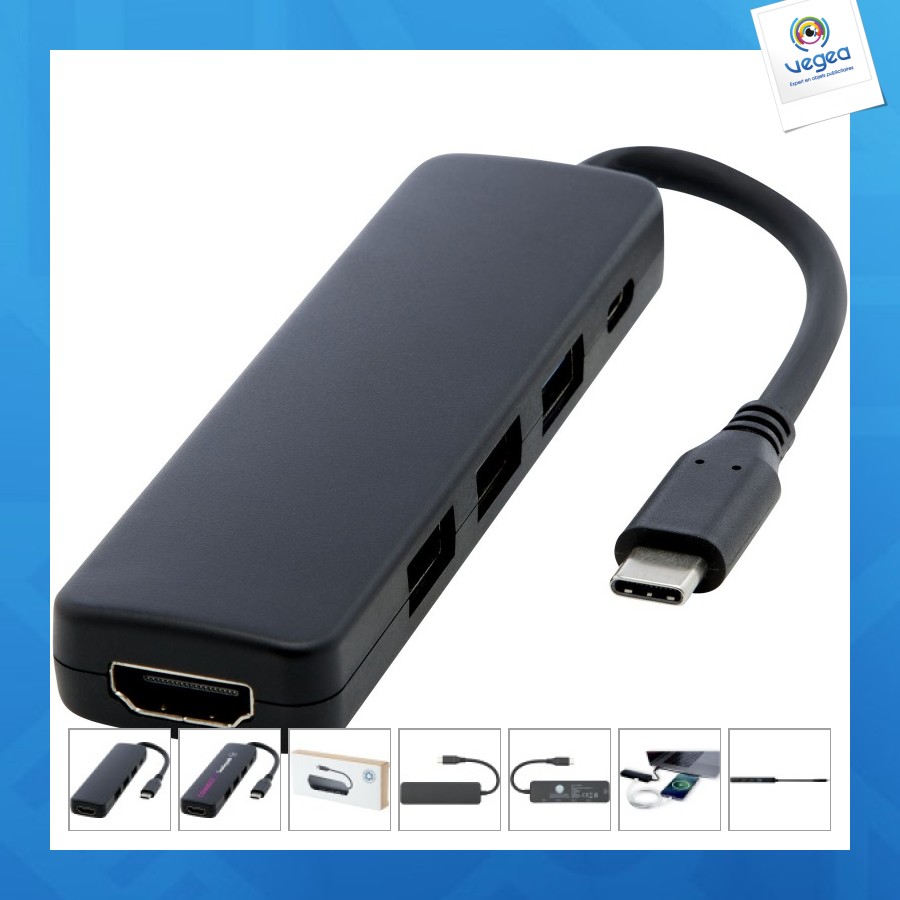 Adaptateur multimédia en plastique recyclé loop rcs usb 2.0-3.0 avec port hdmi