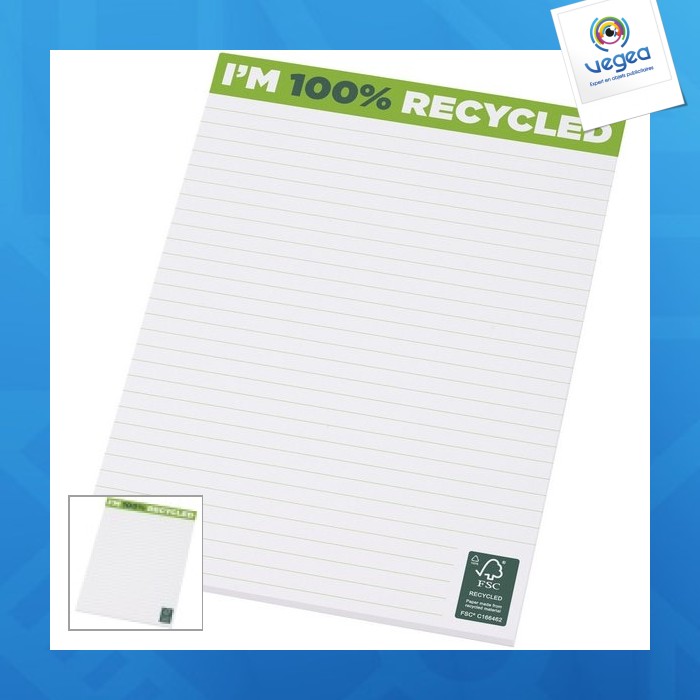 Bloc-notes publicitaire a5 recyclé desk-mate® Bloc-notes publicitaire a5 recyclé desk-mate®