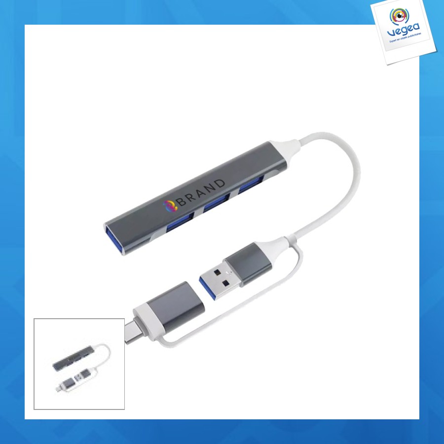 Hub personnalisable avec 4 ports Hub personnalisable avec 4 ports