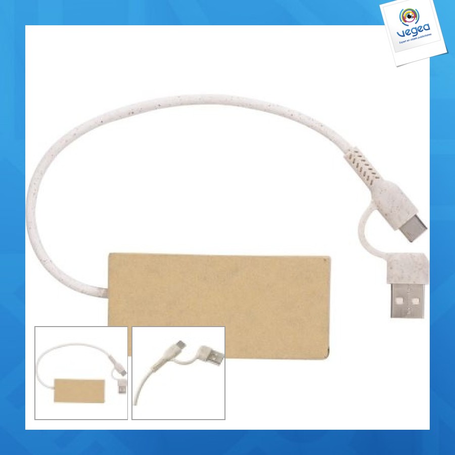Hub personnalisable en aluminium et carton recyclé paulo