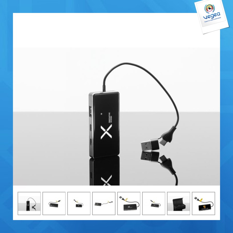Hub personnalisé lumineux usb / type c import garanti 3 ans