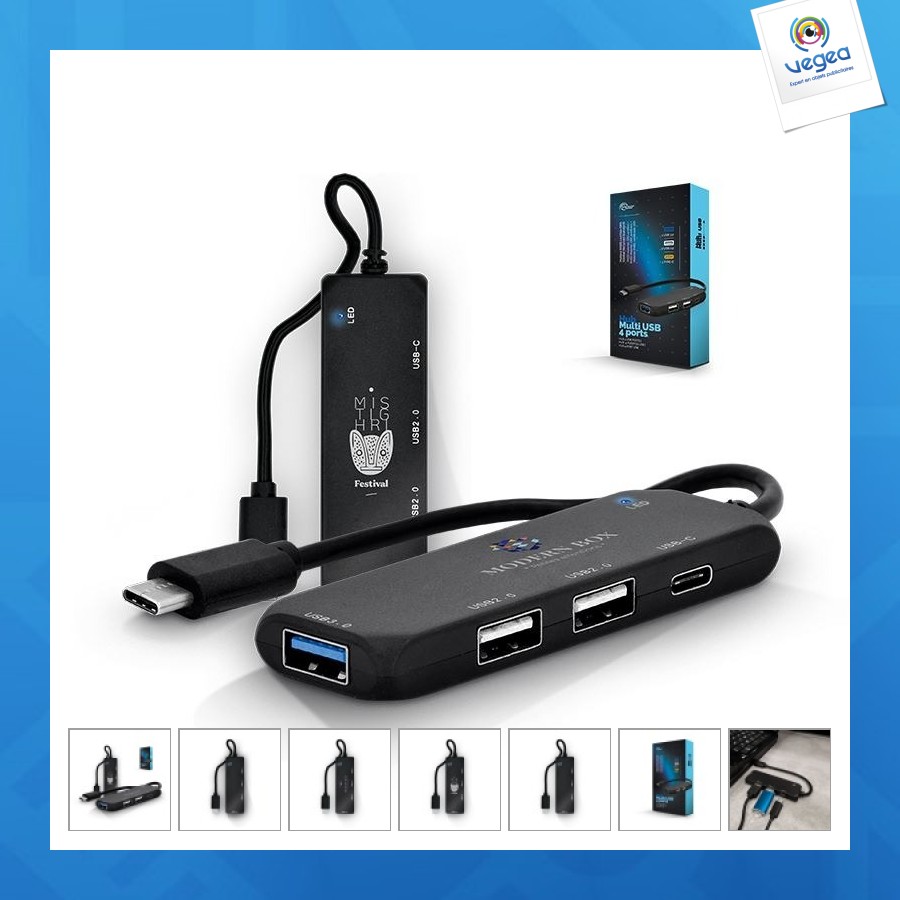 Hub rabs multiport usb personnalisable type-c