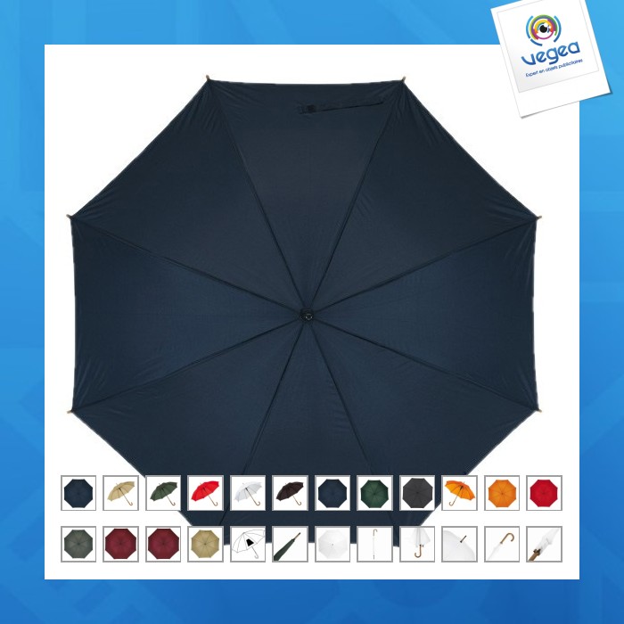 Parapluie automatique personnalisable en bois avec manche