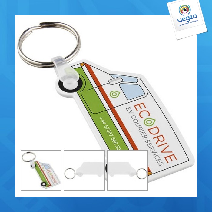 Porte-clés recyclé t promotionnel tait en forme de minibus Porte-clés recyclé t promotionnel tait en forme de minibus
