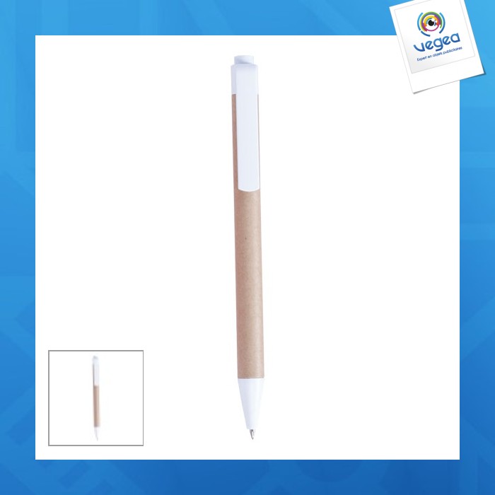 Stylo à bille publicitaire plastique et carton recyclé Stylo à bille publicitaire plastique et carton recyclé