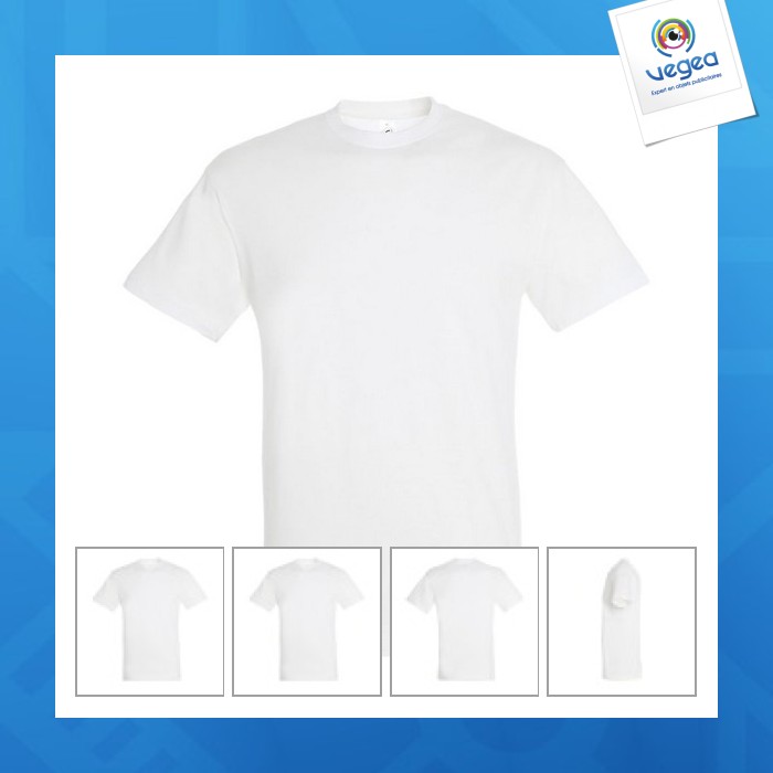 T-shirt logoté blanc 150g regent T-shirt classique