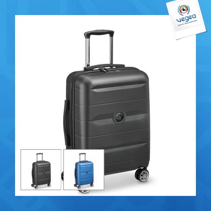 Valise trolley personnalisable cabine slim 4 doubles roues 55x40x20cm garantie 3 ans - comete +