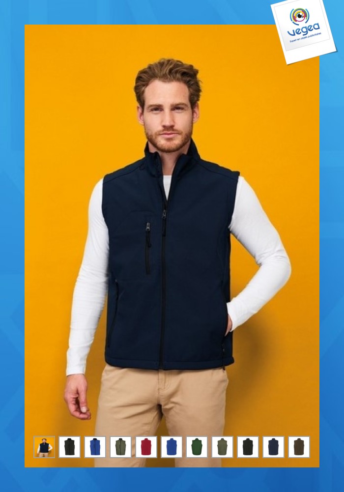 Veste softshell publicitaire sans manches rallye Veste softshell publicitaire sans manches rallye